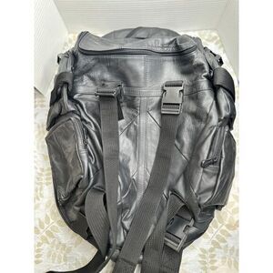 Carroll 2 Piece Leather‎ Motorcycle Backpack RUCKSACK Black And Bonus Bag Large